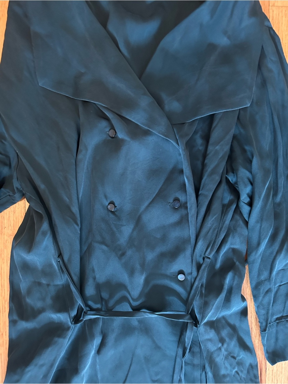 M m lafleur Silk-Blend Teal Wrap Dress - Picture 2 of 4